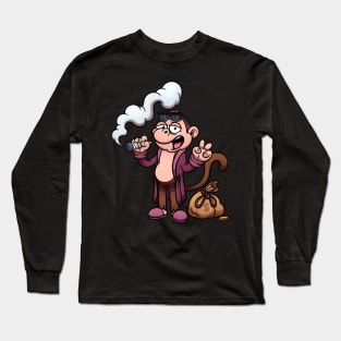 Rich Monkey Smoking A Joint Long Sleeve T-Shirt